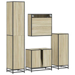 ZNTS 4 Piece Bathroom Furniture Set Sonoma Oak Engineered Wood 3301186