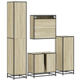 ZNTS 4 Piece Bathroom Furniture Set Sonoma Oak Engineered Wood 3301186