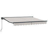Retractable Awning Light Grey and White 3.5 x 2.5 m 3425997