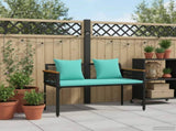 Outdoor Bench Black and Turquoise 117 x 54 x 74.5 cm 42025242