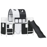 Kids'Loft Bed Frame White and Black 75 x 190 cm Metal 42020850
