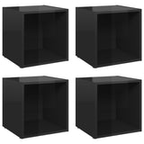 TV Cabinets 4 pcs High Gloss Black 37x35x37 cm Engineered Wood 805521