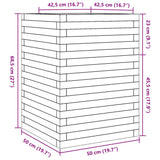 ZNTS Garden Planter White 50x50x68.5 cm Solid Wood Pine 3282465