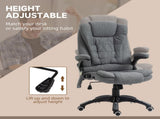 Massage Recliner Chair Heated Office Chair with Six Massage Points Linen-Feel Fabric 360&deg Swivel T3398P328195