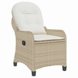 Recliner Chair with Cushion Beige 56 x 66 x 95 cm Poly Rattan 42003420
