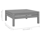 10 Piece Garden Lounge Set Solid Wood Pine Grey 3083031