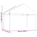 Gazebo with Roof White 8.92x4.08x3.22 m Polyethylene 3155512