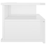 ZNTS Floating Nightstands 2 pcs High Gloss White 40x31x27 cm Engineered Wood 800418