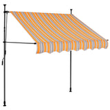 Manual Retractable Awning with LED 100 cm Yellow and Blue 145848