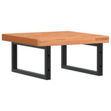 Basin Shelf Wall Mounted Steel and Solid Wood Beech 3302429