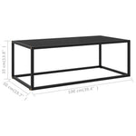 ZNTS Coffee Table Black with Black Glass 100x50x35 cm 322880