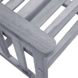 Garden Chair With Tea Table Grey Solid Acacia Wood Medium Durable 311884