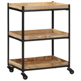 Kitchen Trolley 60x40x80 cm Solid Rough Wood Mango 374063