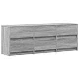 TV Cabinet with LED Grey Sonoma 140x34x50 cm Engineered Wood 3307924