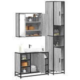 3 Piece Bathroom Furniture Set Grey Sonoma Engineered Wood 3301093