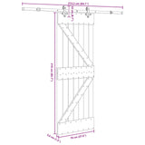 Sliding Door NARVIK Natural and Black 70 x 210 cm 3445233
