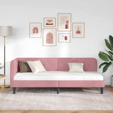 Corner Bed Frame with Headboard Pink 80 x 200 cm Velvet 42016589