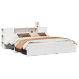 Bookcase Bed without Mattress White 180x200cm Super King Solid Wood Pine 3322366