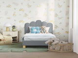 Toddler Bed Frame with Headboard Light Grey 70 x 140 cm Fabric 42011039