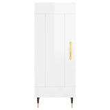 Sideboard High Gloss White 34.5x34x90 cm Engineered Wood 830422