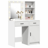 Dressing Table Set with Drawer 2 pcs White Engineered Wood 3334272