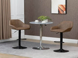 Bar Stools Set of 2, Height Adjustable Swivel Barstools, PU Leather Kitchen Stools with Backs, T3398P329924