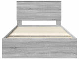 Bed Frame with Drawer Grey Sonoma 90 x 200 cm Engineer Wood 3411157