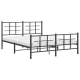 Metal Bed Frame without Mattress with Footboard Black 150x200cm 355581
