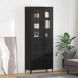 Highboard Black Oak 69.5 x 34 x 180 cm Engineered Wood 3416228
