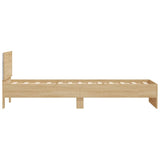 Bed Frame without Mattress with LED Lights Sonoma Oak 75x190 cm Small Single 838843