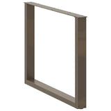 Dining Table Legs U-Shaped 3 pcs Natural Steel 100x cm Steel 4013215