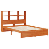 Bed Frame with Storage Headboard Wax Brown 140 x 190 cm 3423798