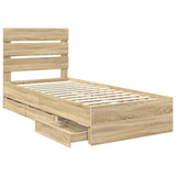 Bed Frame with Drawer Sonoma Oak 90 x 190 cm Engineer Wood 3411864