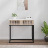 Console Table White 80x30x75 cm Engineered Wood and Iron 352103