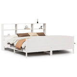 Bookcase Bed without Mattress White 180x200 cm Super King Solid Wood Pine 3323096