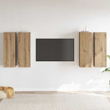 TV Cabinet Set Wall-mounted 4 pcs Artisan oak 30.5 x 30 x 90 cm 3393569
