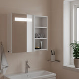 Bathroom Mirror Cabinet with LED Light White 60x13x52 cm 357969