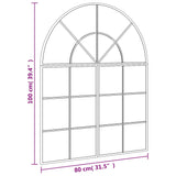 Wall Mirror Black 80x100 cm Arch Iron 3200632