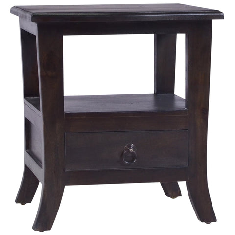 ZNTS Bedside Cabinet Light Black 40x40x45 cm Solid Wood Mahogany 337863