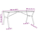 Dining Table Legs Y-Frame 160x80x73 cm Steel 357936