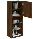 TV Cabinet with LED Lights Brown Oak 40.5x30x102 cm 837063