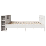 Bookcase Bed without Mattress White 180x200 cm Super King Solid Wood Pine 3323174