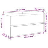 Sink Cabinet with Built-in Basin Artisan Oak 3328928