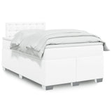 Box Spring Bed with Mattress White 120x190 cm Faux Leather 3286113