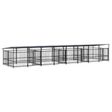 Outdoor Dog Kennel with Roof Steel 15.02 m 3124670
