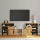 5 Piece TV Units with Storage "ODDA" Solid Wood Pine 3365370