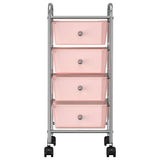 4-Drawer Mobile Storage Trolley Pink Plastic 320400