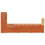 ZNTS Bookcase Bed without Mattress Wax Brown 75x190 cm Small Single Solid Wood Pine 3308947
