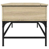 Coffee Table Sonoma Oak 100x50x45 cm Engineered Wood and Metal 845397