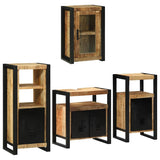 Bathroom Furniture Set with Shelf 4 pcs Brown Solid Mango Wood 3305698